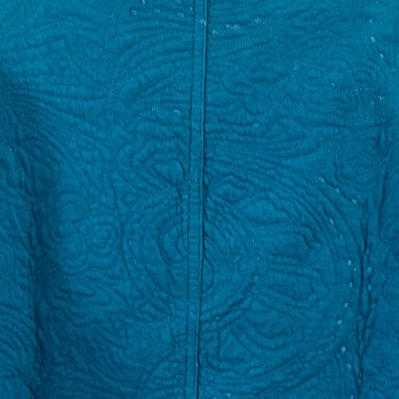 Chico's Teal Blue Quilted Jacket sz 1 (Med/8) - Picture 7 of 9